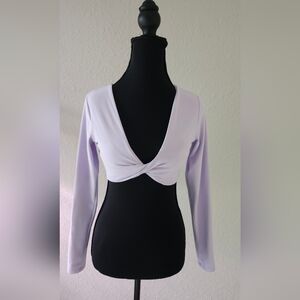 Fabletics Yasmin Long Sleeve Crop Athletic Top Blue size S